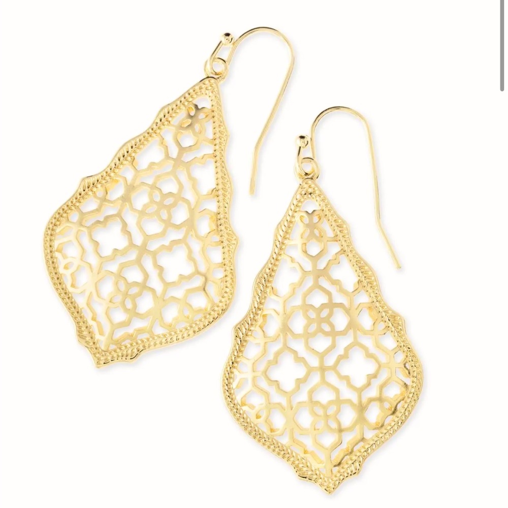 Addie Gold Drop Earrings in Gold Filigree Mix